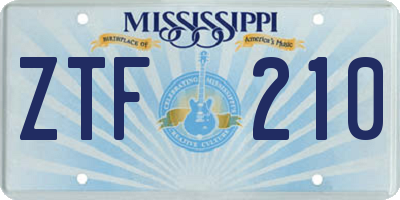 MS license plate ZTF210