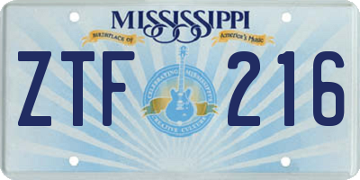 MS license plate ZTF216