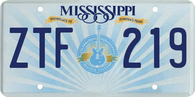 MS license plate ZTF219
