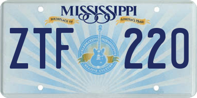 MS license plate ZTF220