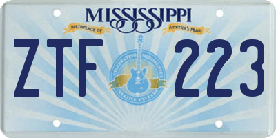 MS license plate ZTF223