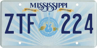 MS license plate ZTF224