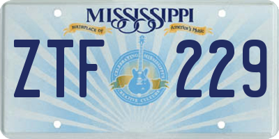 MS license plate ZTF229