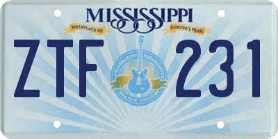 MS license plate ZTF231