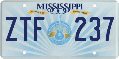 MS license plate ZTF237