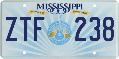 MS license plate ZTF238