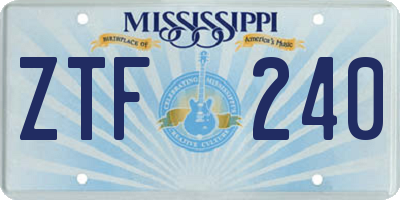 MS license plate ZTF240