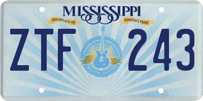 MS license plate ZTF243