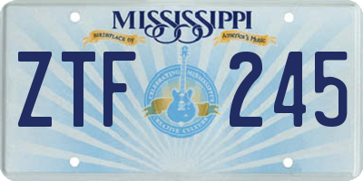 MS license plate ZTF245