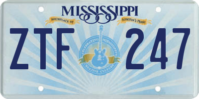 MS license plate ZTF247