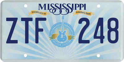 MS license plate ZTF248