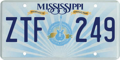 MS license plate ZTF249
