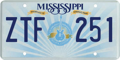MS license plate ZTF251