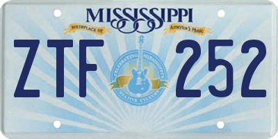 MS license plate ZTF252