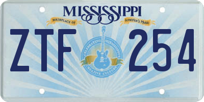 MS license plate ZTF254