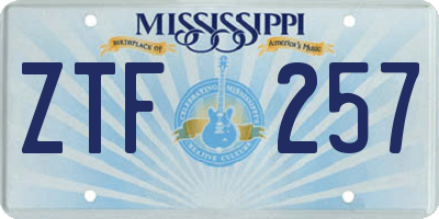 MS license plate ZTF257