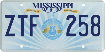 MS license plate ZTF258
