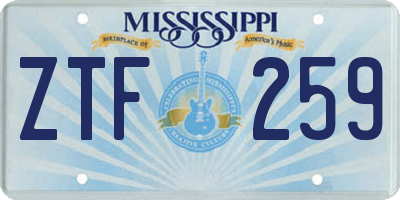 MS license plate ZTF259