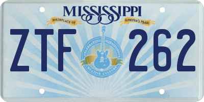MS license plate ZTF262
