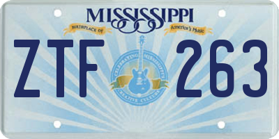 MS license plate ZTF263