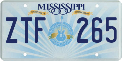 MS license plate ZTF265