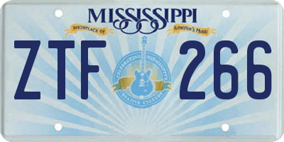 MS license plate ZTF266