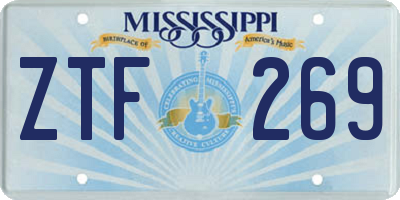 MS license plate ZTF269