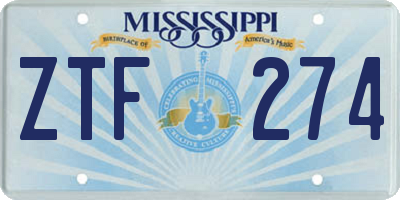 MS license plate ZTF274