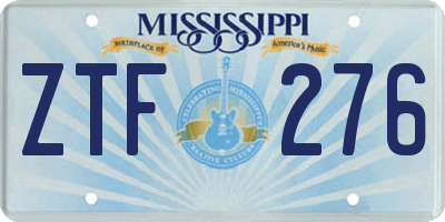 MS license plate ZTF276