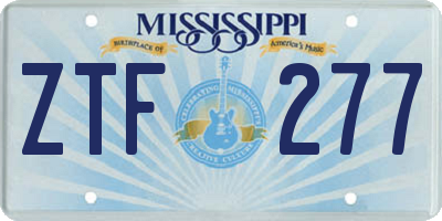 MS license plate ZTF277