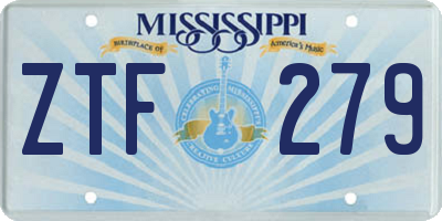 MS license plate ZTF279