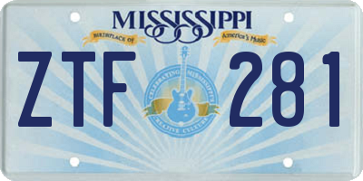 MS license plate ZTF281