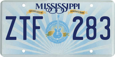 MS license plate ZTF283