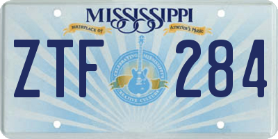 MS license plate ZTF284