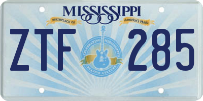 MS license plate ZTF285
