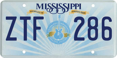 MS license plate ZTF286
