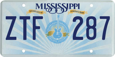 MS license plate ZTF287