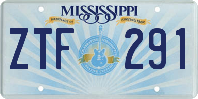 MS license plate ZTF291