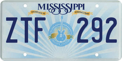 MS license plate ZTF292