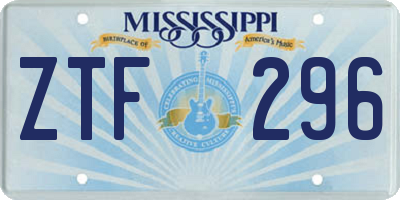 MS license plate ZTF296