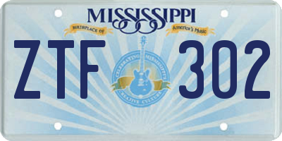 MS license plate ZTF302
