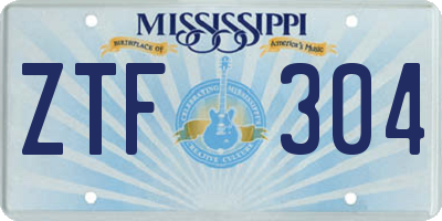 MS license plate ZTF304