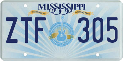 MS license plate ZTF305