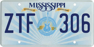 MS license plate ZTF306
