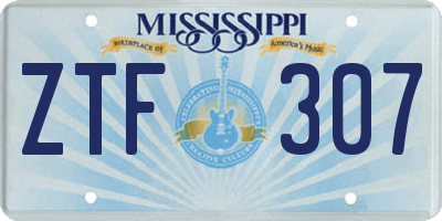 MS license plate ZTF307