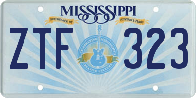 MS license plate ZTF323