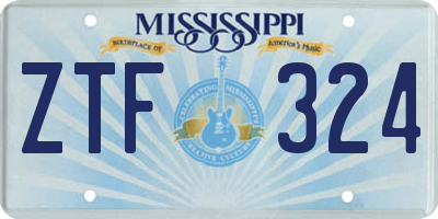 MS license plate ZTF324
