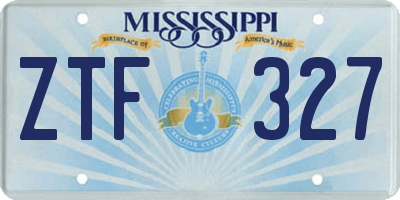 MS license plate ZTF327