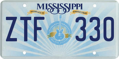 MS license plate ZTF330