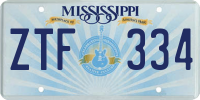 MS license plate ZTF334